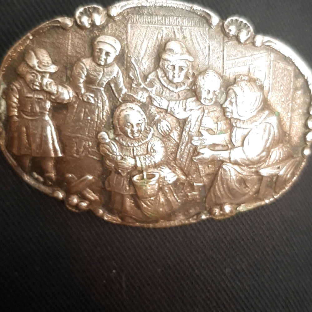 Antique Dutch 833 silver brooch